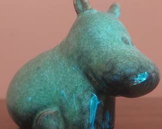 Mid-Century Style Ceramic Hippo Figurine