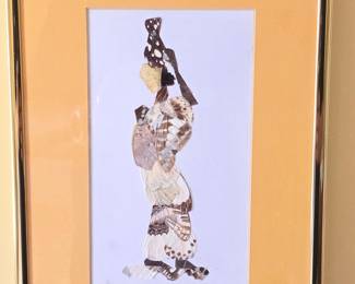 Vintage African Butterfly Wing Art Collage Art by Baucini - 1976