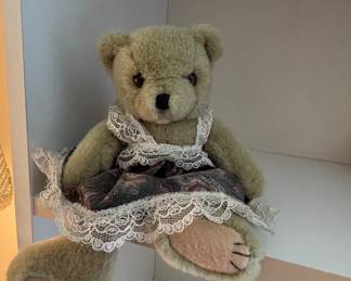 Vintage Teddy Bear with Lace Dress