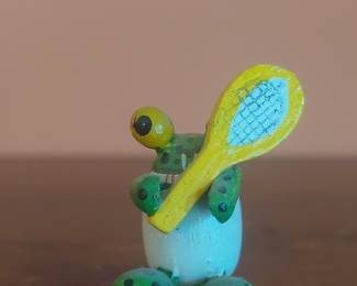Vintage Freddy B. Turtle Tennis Figurine