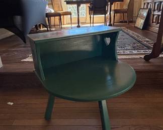 Vintage Country Style Step-Back Side Table with Heart Cutouts