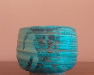 Studio Pottery Teal Glazed Matcha Bowl