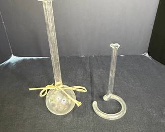 Vintage Hand-Blown Glass Bud Vases - Pair with Twisted and Curled Bases