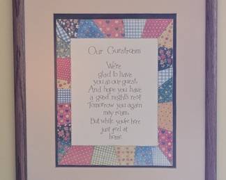 Framed 'Our Guestroom' Cross-Stitch Sampler