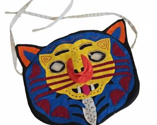 Hand-Stitched Folk Art Tiger Mask