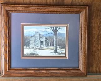 Don Ringstrom Signed Cabin Watercolor Print