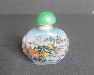 Inside-Painted Glass Snuff Bottle