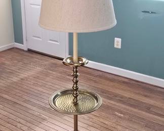 Vintage Stiffel Brass Floor Lamp with Integrated Tray Table