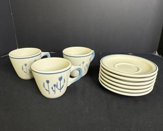 Syracuse China Tulip Pattern Cup and Saucer Set