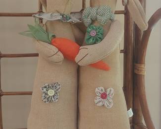 Gardeners Eden Spring Collection Fabric Bunny Figurines