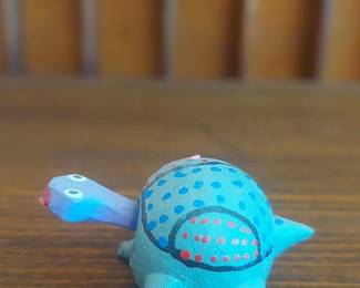 Hand-Painted Mexican Bobble Head Turtle Figurine