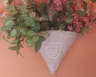 Vintage Embossed Metal Wall Pocket