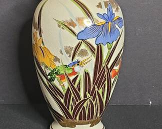 Toyo Japan Vase with Iris and Kingfisher
