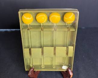 Vintage Tennis Ball Swizzle Stick Set