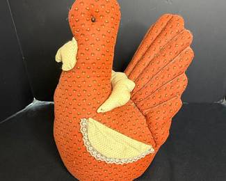 Vintage Fabric Chicken Doorstop