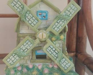 Vintage Ceramic Windmill Tea Light House