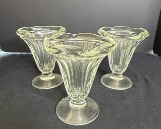 Vintage Pressed Glass Sundae Dishes
