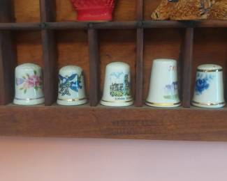 Vintage British Bone China Thimble Collection (Set of 5)