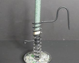 Vintage Wrought Iron Courting Candle Holder