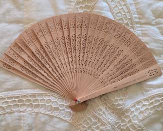 White Peacock Art World Folding Fan