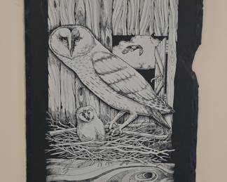 Jack Crane Barn Owl Slate Art
