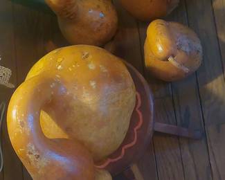 Collection of Four Decorative Dried Gourds