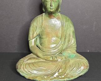 Alexander Backer Co. Seated Buddha Statue with Verdigris Finish