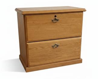Vintage Tiger Oak Two-Drawer File Cabinet