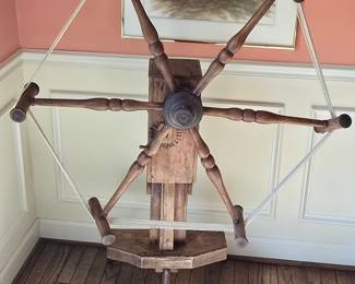 Antique Wooden Yarn Swift with Hand-Inked Markings