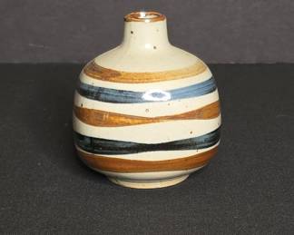 Striped Studio Pottery Bud Vase