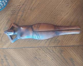 Vintage Hand Carved Wooden Nude Woman Nutcracker