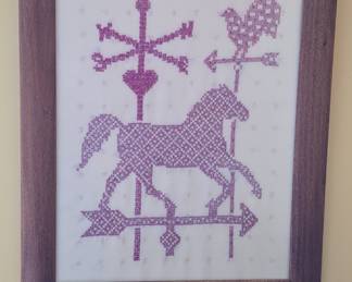 Folk Art Style Horse Weathervane Cross Stitch