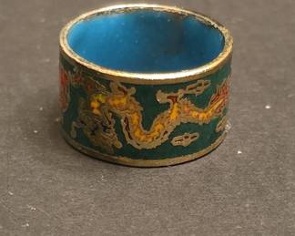 Chinese Cloisonné Dragon Napkin Ring