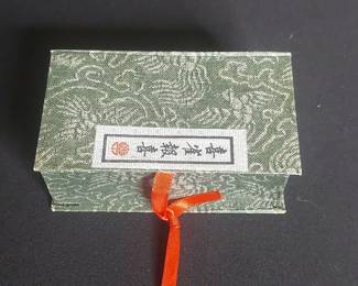 Vintage Chinese Wedding Keepsake Box with Gold Tone Birds