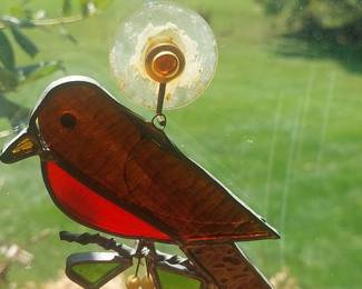 Stained Glass Robin Suncatcher