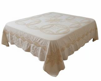 Vintage-Style Cotton Appliqué Bedspread
