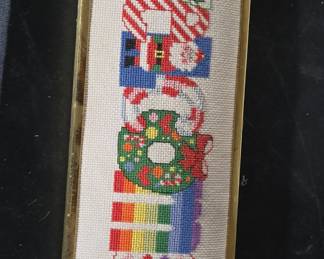 Vintage Cross-Stitch NOEL Christmas Wall Hanging