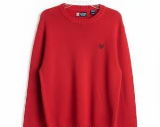 Chaps Men's Red Cotton Crewneck Sweater