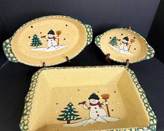 ABC Distributing Snowman Christmas Bakeware Set