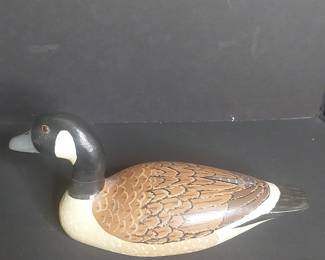 Hand-Carved Decorative Canada Goose Decoy by Sarah Heikey