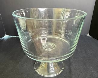 Vintage Clear Glass Pedestal Trifle Bowl