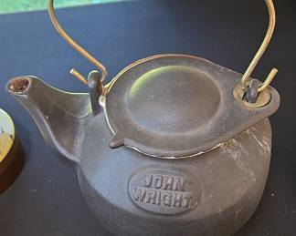 John Wright Cast Iron Wood Stove Humidifier Kettle