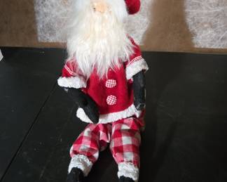Vintage Fabric Santa Claus Shelf Sitter