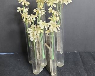 Vintage Industrial Test Tube Bud Vase Set