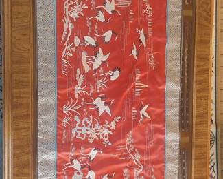 Chinese Silk Embroidery Panel with Cranes
