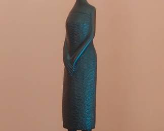Vintage Hand Carved African Woman Carrying Vessel Sculpture