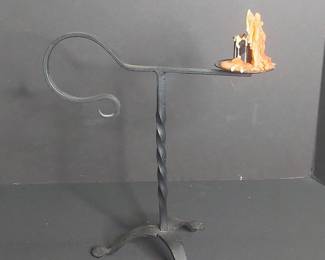 Wrought Iron Rushlight Holder