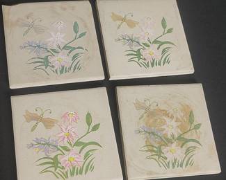 Arliva Floral and Dragonfly Decorative Tiles