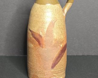 Studio Pottery Jug with Leaf Motifs by Terrence Heldreth