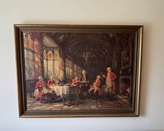 F.M. Bennett 'The Squire's Story' Textured Reproduction Print